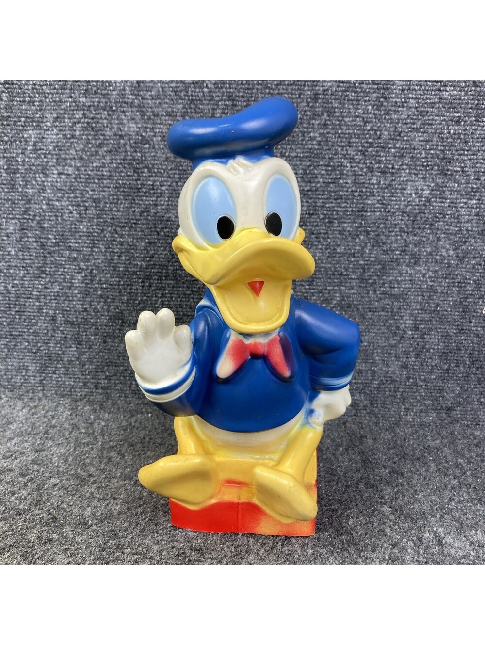 Vintage Walt Disney Play Pal Donald Duck 11" Coin Bank w/ Stopper